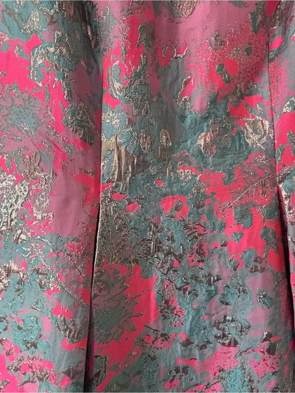 Adrianna Papell Pink/Teal/Gold Floral Brocade Dress Size 4 NWT - Picture 2 of 9